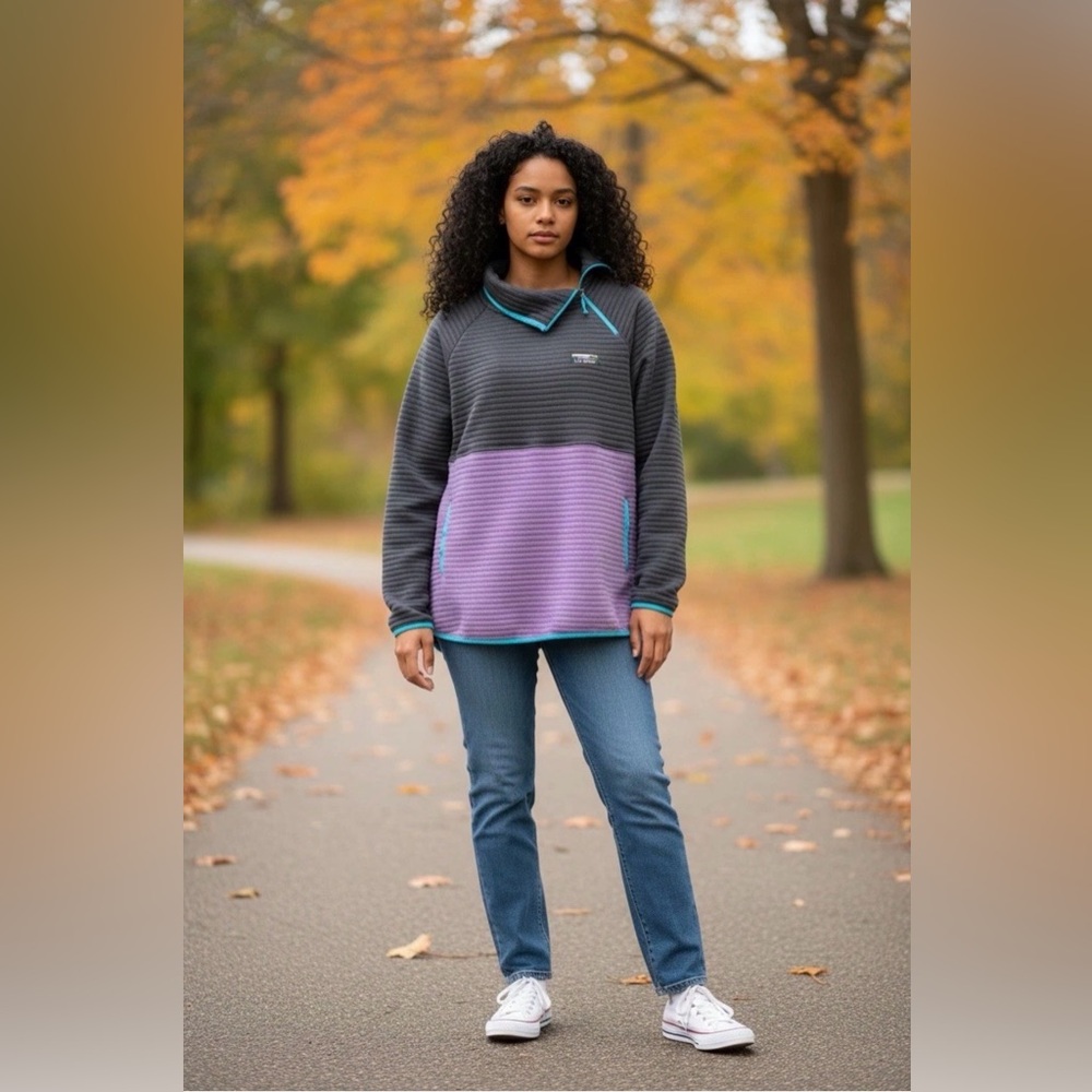 L.L.Bean Women's Airlight Knit Asymmetrical Quarter-Zip Tunic Size M